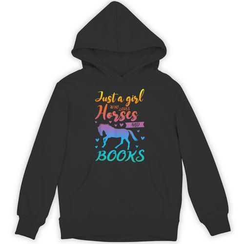 Just a Girl Who Loves Horses And Books Book Lover Unisex Hoodie - Bookorys DE