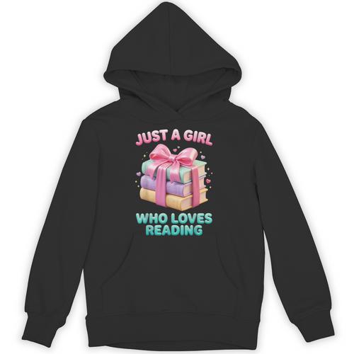 Just a Girl Who Loves Reading Women Book Lover Bookworm Unisex Hoodie - Bookorys DE