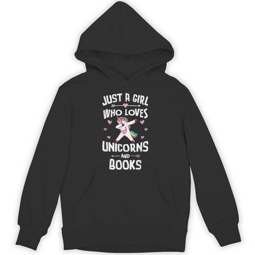 Just A Girl Who Loves Unicorns And Books Women Unisex Hoodie - Bookorys