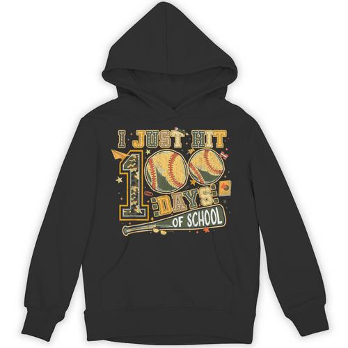 I Just Hit 100 Days Of School Baseball Camo Boys Kid Toddler Unisex Hoodie - Sportilla