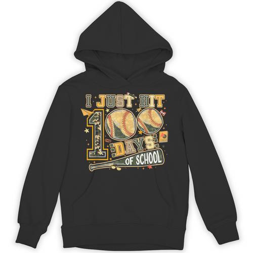 I Just Hit 100 Days Of School Baseball Teacher Student Retro Unisex Hoodie - Sportilla