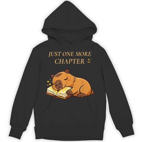 Just One More Chapter Capybara With Book Unisex Hoodie - Bookorys DE