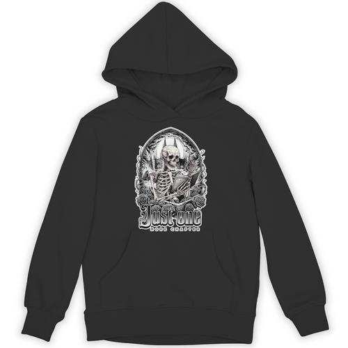 Just One More Chapter Gothic Skeleton Reading Occult Book Unisex Hoodie - Bookorys CA