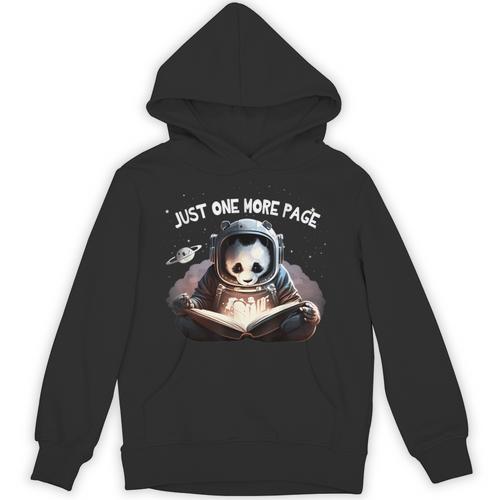Just One More Page Panda Astronaut Space Suite Book Reading Unisex Hoodie - Bookorys