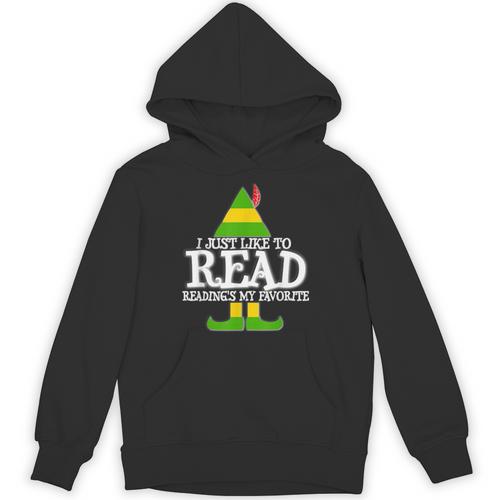 I Just Like To Read READING ELF Book Love Christmas Holiday Unisex Hoodie - Bookorys CA