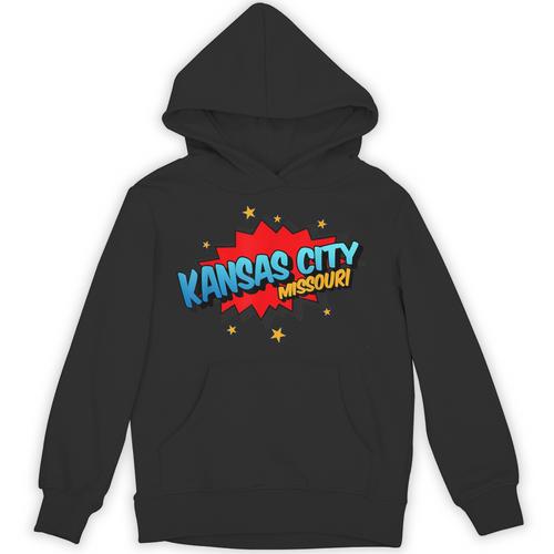 Kansas City Missouri MO Pop Art Comic Book Inspired Unisex Hoodie - Bookorys