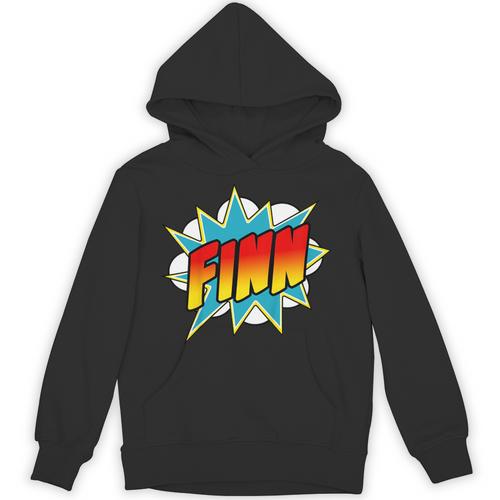 Kids Boys Finn Name Comic Book Superhero Unisex Hoodie - Bookorys