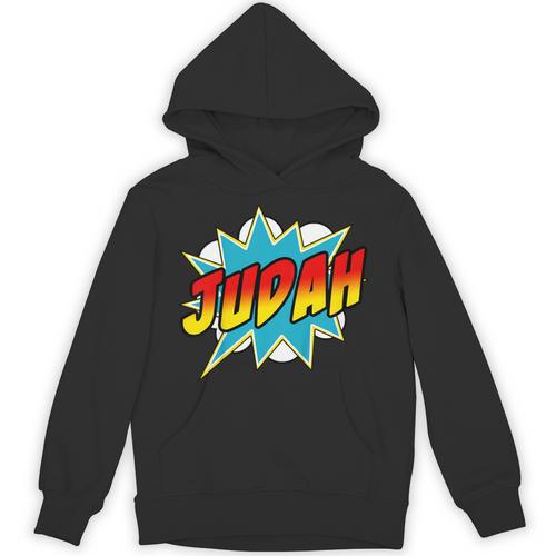 Kids Boys Judah Comic Book Superhero Name Unisex Hoodie - Bookorys UK