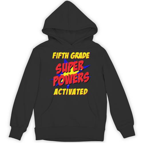 Kids Fifth Grade Superpower Superhero Comic Book First Day School Unisex Hoodie - Bookorys UK