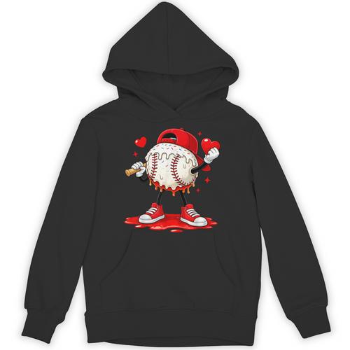 Kids Valentine Baseball Boys Valentines Day Tee Unisex Hoodie - Sportilla