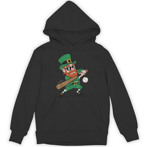 Leprechaun Baseball St Patricks Day Saint Pattys Men Boys Unisex Hoodie - Sportilla