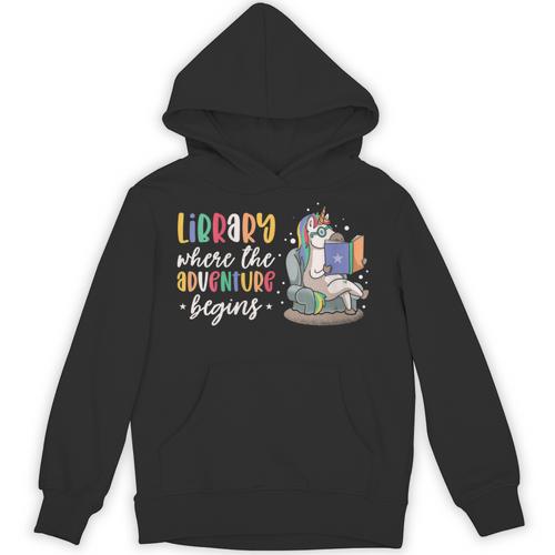 Librarian Book Reader Reading Unicorn Adventure Unisex Hoodie - Bookorys DE