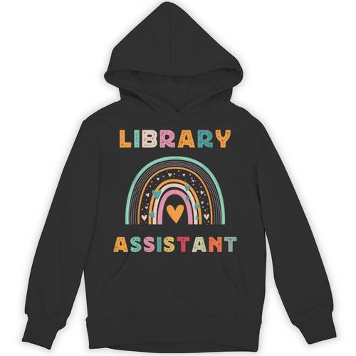 Library Assistant Funny Rainbow Reading Library Book Lover Unisex Hoodie - Bookorys