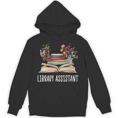 Library Assistant Messy Bun Library Book Reader Unisex Hoodie - Bookorys CA