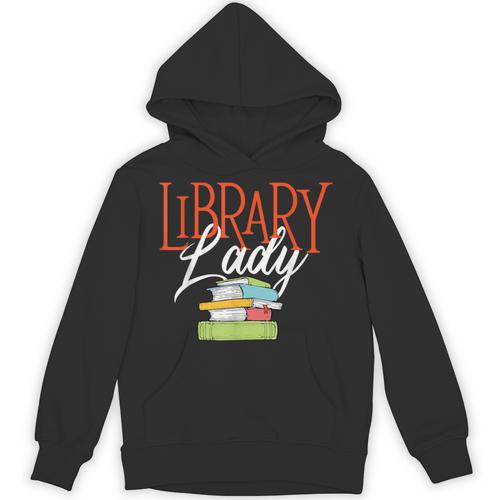 Library Lady Bookworm Books Book Lover School Librarian Unisex Hoodie - Bookorys