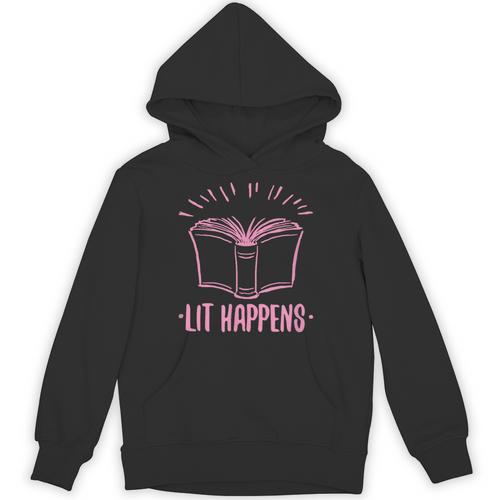Lit Happens Book Reading Literary English Teacher Librarian Unisex Hoodie - Bookorys