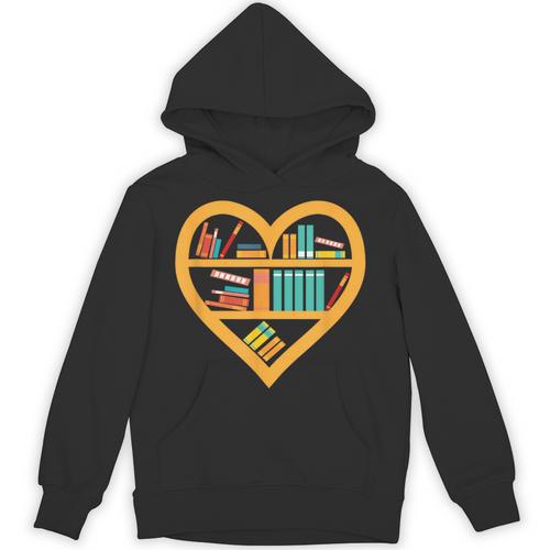 I Love Reading Heart Love Books Reading Club Unisex Hoodie - Bookorys
