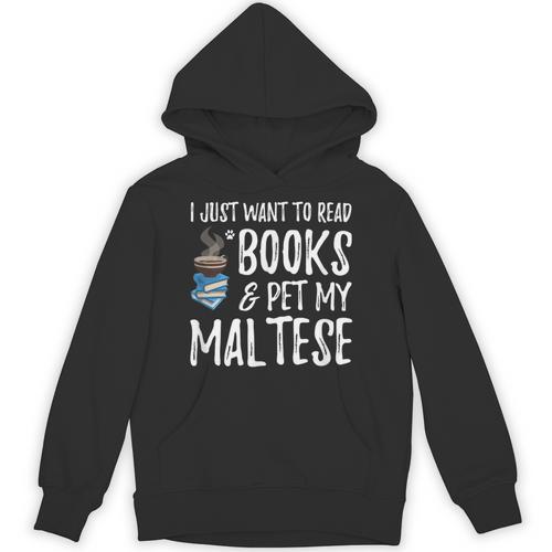 Maltese Avid Book Reader Dog Mom For Men Women Unisex Hoodie - Bookorys