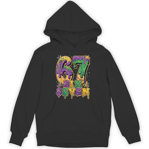 Mardi Gras Six Seven Baseball Drip Number 6 7 Meme Unisex Hoodie - Sportilla