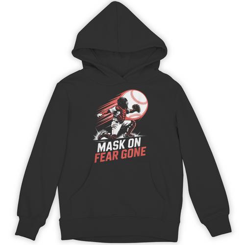 Mask On Fear Gone Baseball Catcher Softball Unisex Hoodie - Sportilla