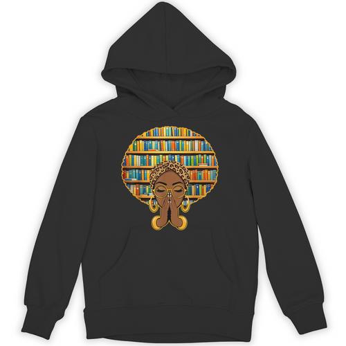 Melanin Afro Women Girl Book Librarian History African Unisex Hoodie - Bookorys CA