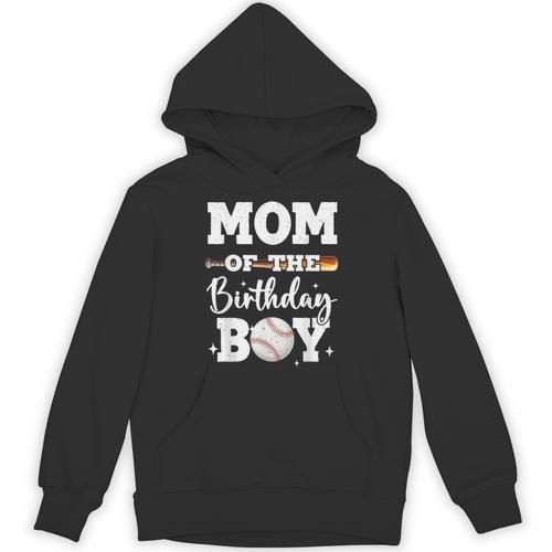 Mom Of The Birthday Boy Baseball Bday Family Unisex Hoodie - Sportilla