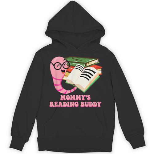 Mommys Reading Buddy Bookworm Humor Book Lover Mom Unisex Hoodie - Bookorys DE