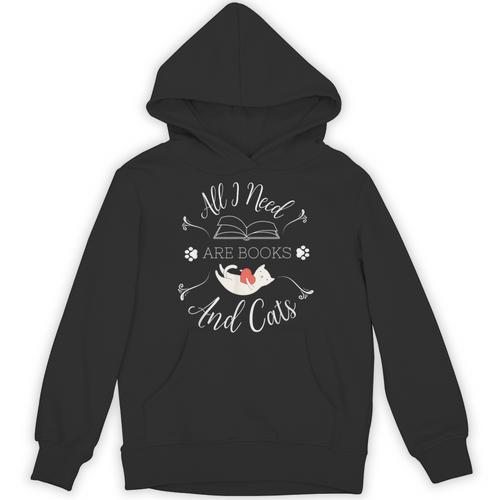All I Need Are Books And Cats Introvert Unisex Hoodie - Bookorys AU