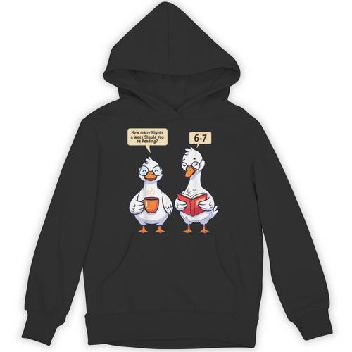 How Many Nights Reading Goose Book Lover Reader Unisex Hoodie - Bookorys