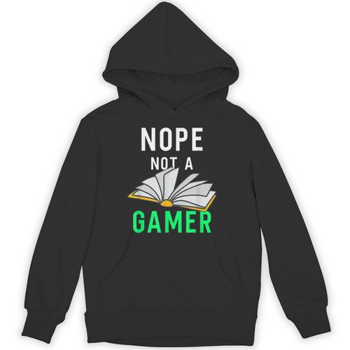 Nope Not a Gamer Bookworm Reader Book Lover For Teens Moms Unisex Hoodie - Bookorys DE