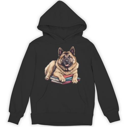 Norwegian Elkhound Books Reading Dog Breed Graphic Unisex Hoodie - Bookorys AU