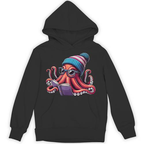 Octopus Reading Book Kraken Book Lover Unisex Hoodie - Bookorys