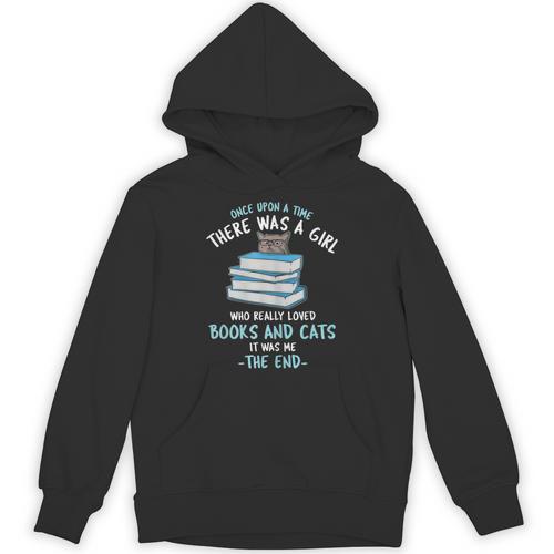 Once Upon a Timee There Was a Girl Who Loved Catts And Books Unisex Hoodie - Bookorys CA