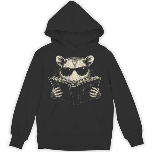 Opossum Reading Book Sunglasses Vintage Trash Panda Unisex Hoodie - Bookorys DE