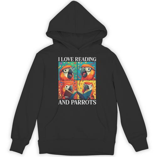 Parrot Love Reading And Parrots Child Book Lover Unisex Hoodie - Bookorys