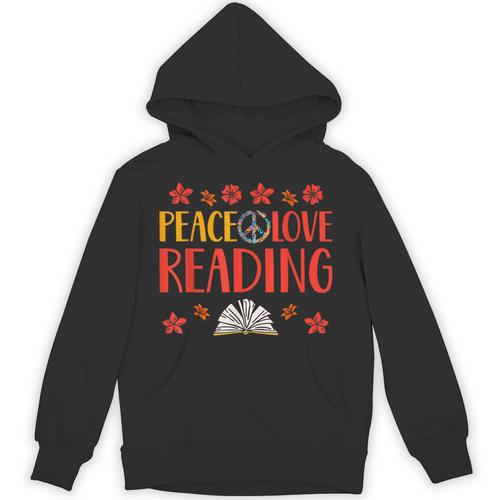 Peace Love Reading Book Nerd Book Geek Unisex Hoodie - Bookorys DE