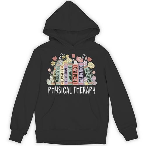 Physical Therapy Floral Book Easter PT Physical Therapist Unisex Hoodie - Bookorys AU