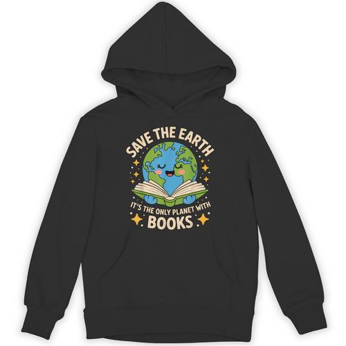 Planet With Books Reader Reading Environmentalist Earth Day Unisex Hoodie - Bookorys