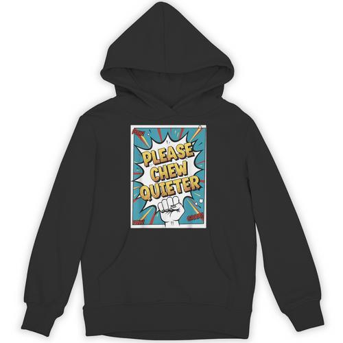 Please CHEW Quieter Comic Book Pop Art Misophonia Unisex Hoodie - Bookorys DE