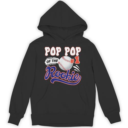 Pop Pop Rookie Of Year 1st Birthday Baseball Theme Matching Unisex Hoodie - Sportilla