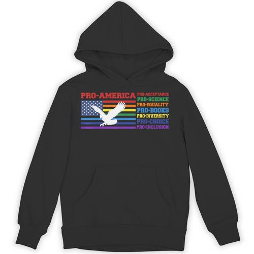 Pro America Pro Acceptance Pro Science Pro Equality Pro Book Unisex Hoodie - Bookorys DE