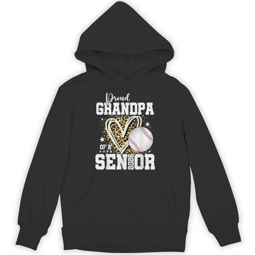 Proud Grandpa Of A 2026 Senior Baseball Graduation Leopard Unisex Hoodie - Sportilla