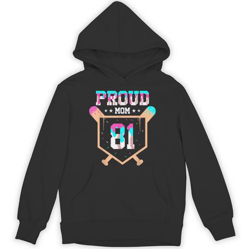 Proud Mom Baseball Player Number 81 Ice Cream Drip Unisex Hoodie - Sportilla