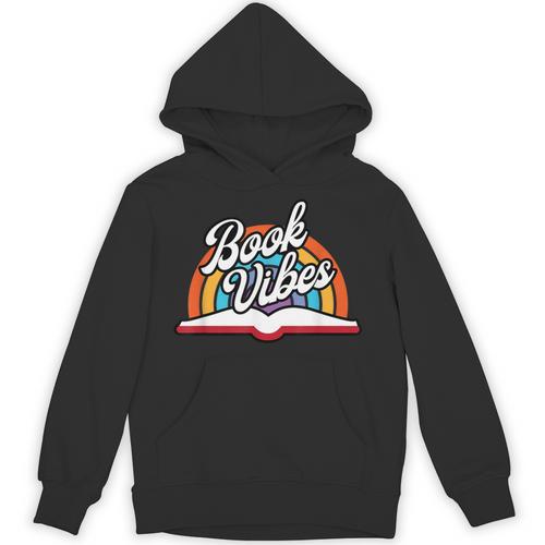 Rainbow Book Vibes Vintage Retro Book Lover & Reading Unisex Hoodie - Bookorys