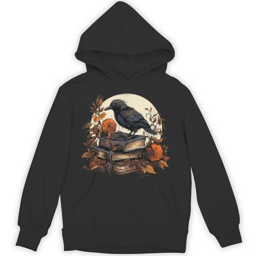 Raven Reading Book Occult Crow Unisex Hoodie - Bookorys DE