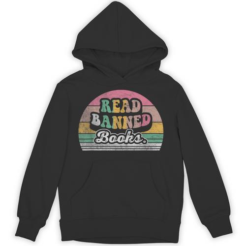 Read Banned Books Retro Style Graphic Unisex Hoodie - Bookorys