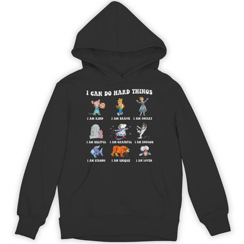 Read Book Characters I Can Do Hard Things Back To School Unisex Hoodie - Bookorys CA