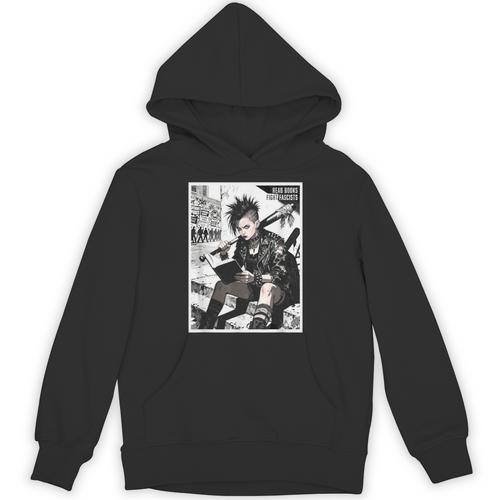 Read Books Fight Fascists Punk Girl Unisex Hoodie - Bookorys CA