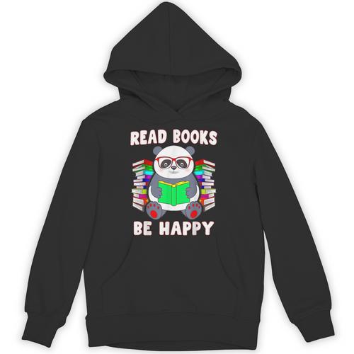 Read Books Be Happy Panda Literacy Reading Teacher Unisex Hoodie - Bookorys