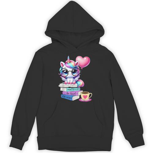 Read Books Be Kind Stay Weird Cute Unicorn Reading Librarian Unisex Hoodie - Bookorys DE